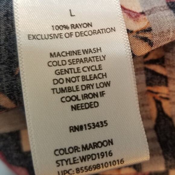 Beach Lunch Lounge Dress Black Floral Knee Length Boho Peasant Prairie Sz L - Picture 12 of 12